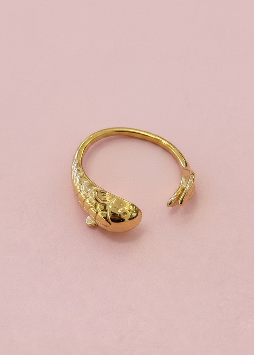 Koi Fish Adjustable Stainless Steel Ring