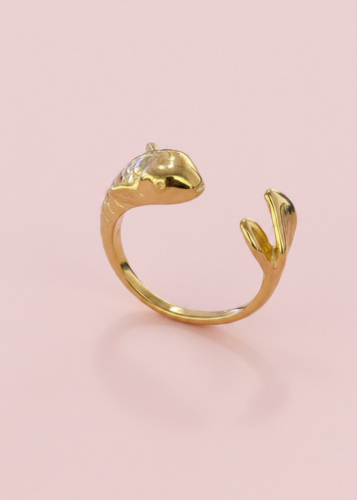 Koi Fish Adjustable Stainless Steel Ring