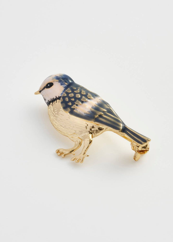 Broche med blåmejse