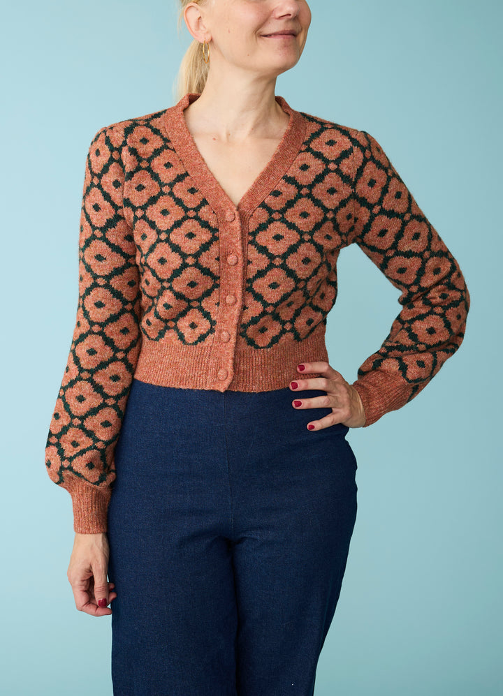 Luna Cardigan - rust/grøn