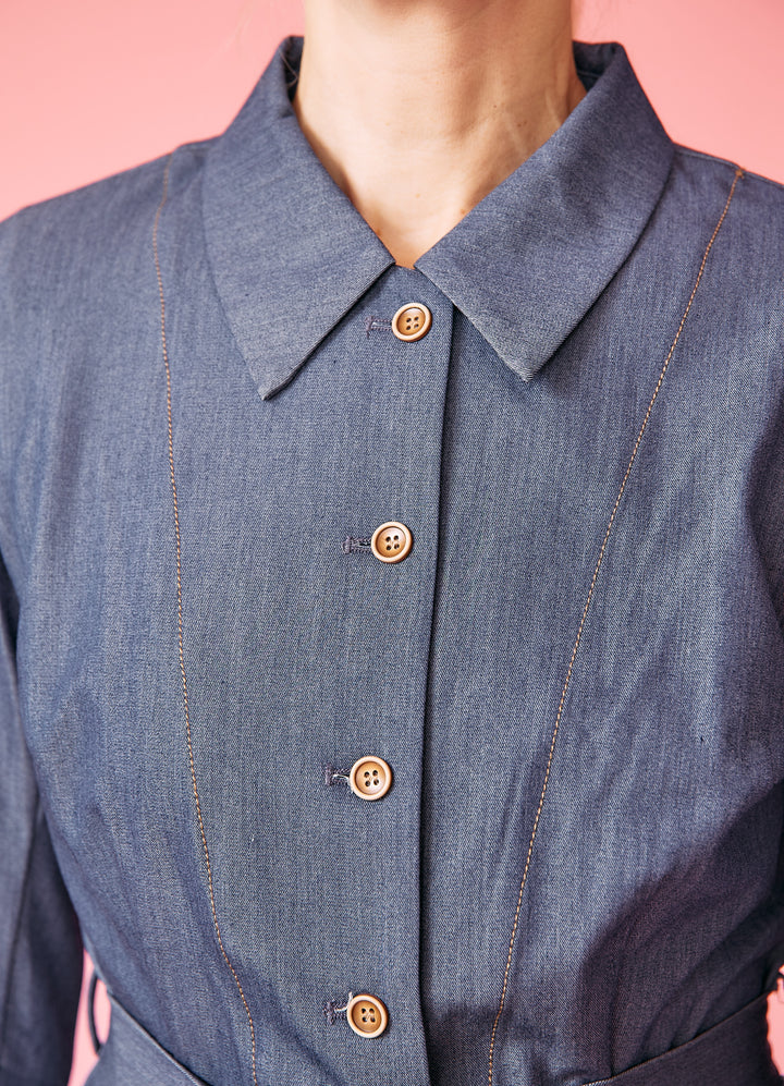 Edie Jakke - blå chambray