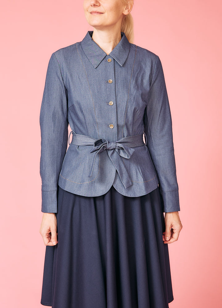 Edie Jakke - blå chambray