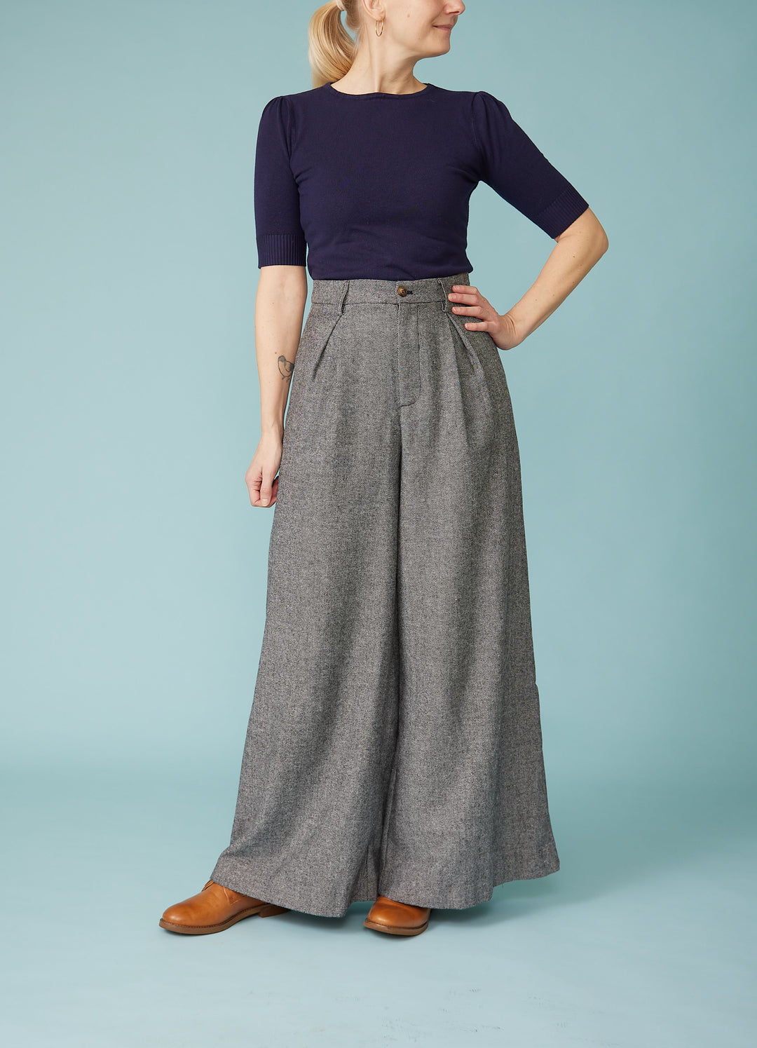 Lori Herringbone Bukser med uld