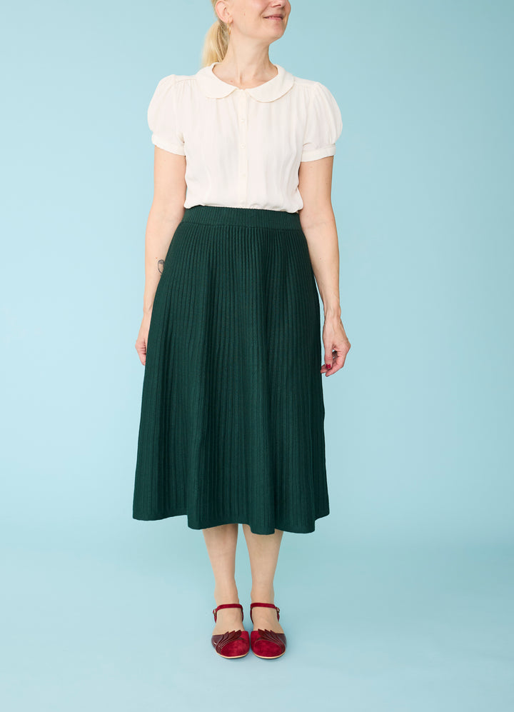 Poppy knit skirt - mørkegrøn