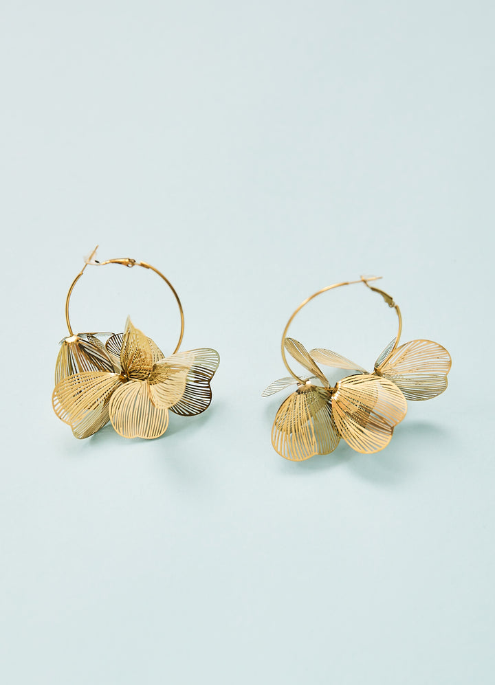 Statement Øreringe med blomsterblade (2 stk.)