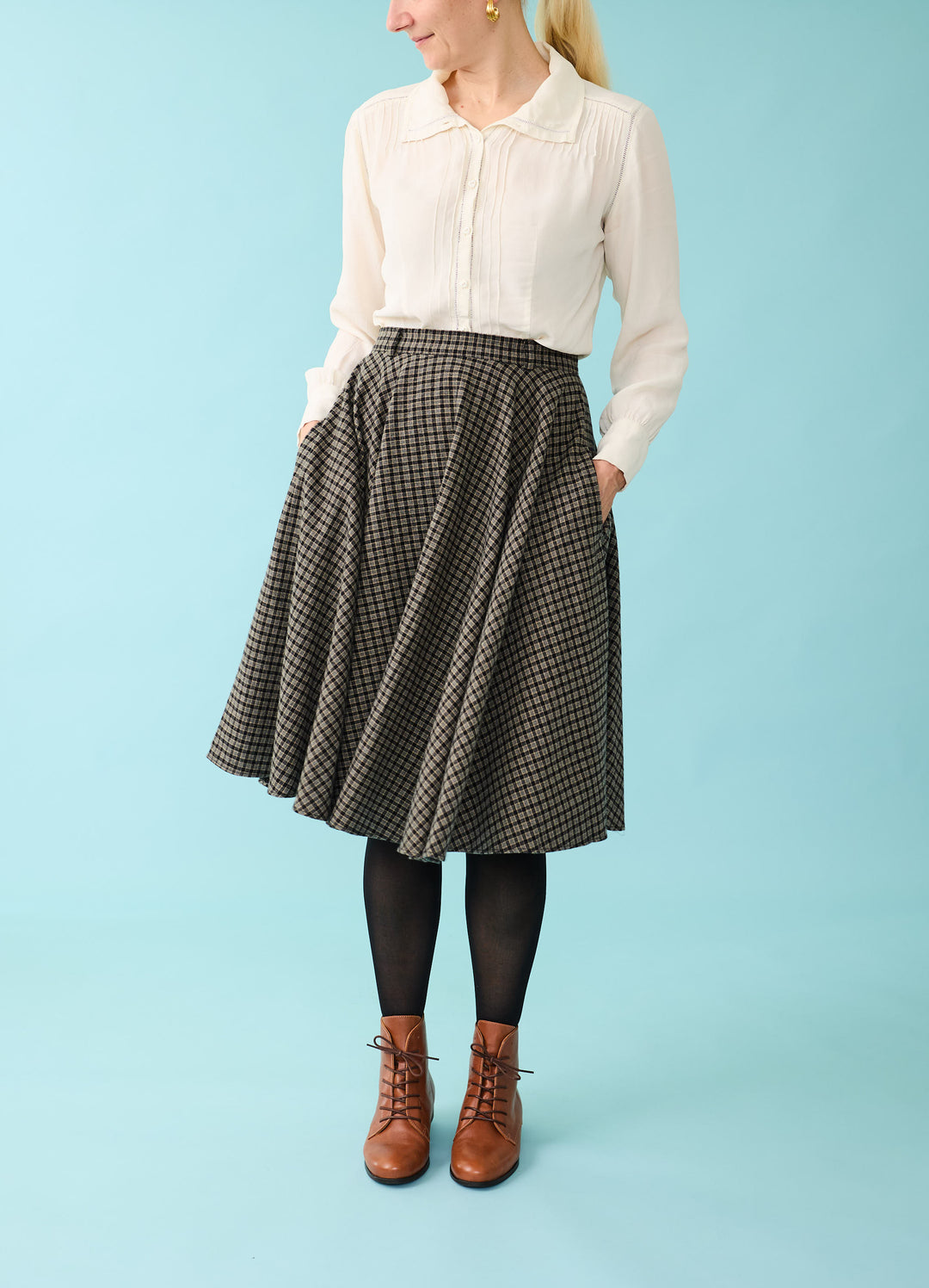 Circle Skirt - navy tern