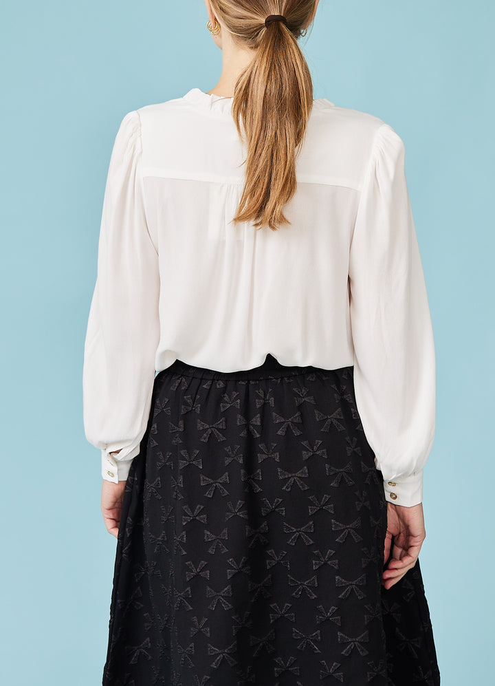 Alegra Moss Crepe Skjortebluse - creme