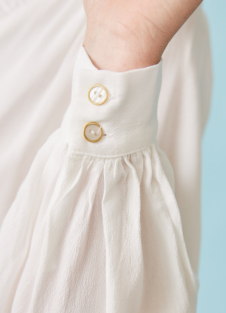 Alegra Moss Crepe Skjortebluse - creme