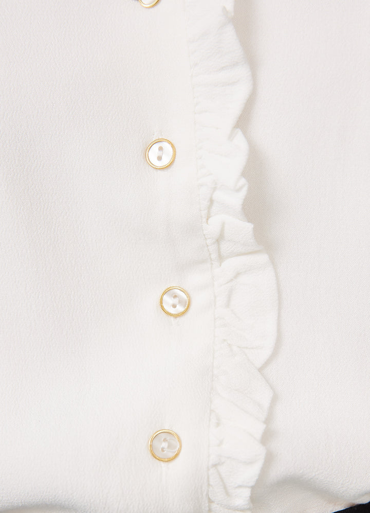 Alegra Moss Crepe Skjortebluse - creme