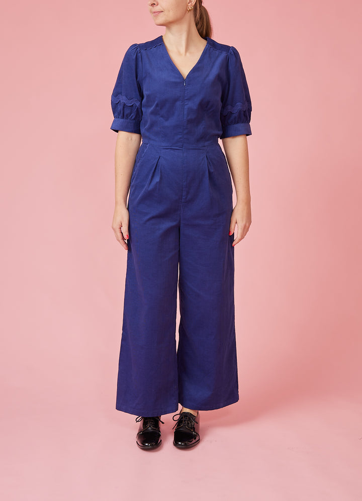 Finlay Jumpsuit - blå babyfløjl