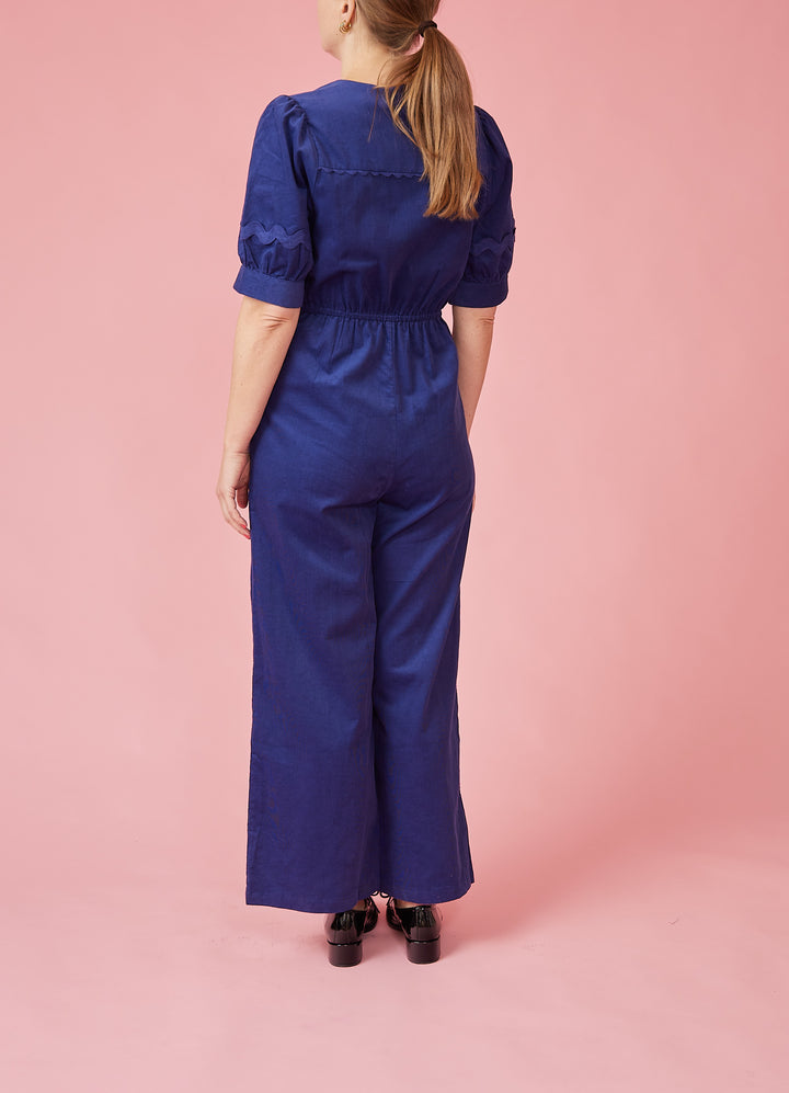 Finlay Jumpsuit - blå babyfløjl