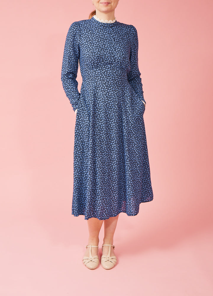 Timothy midi dress - floral/navy