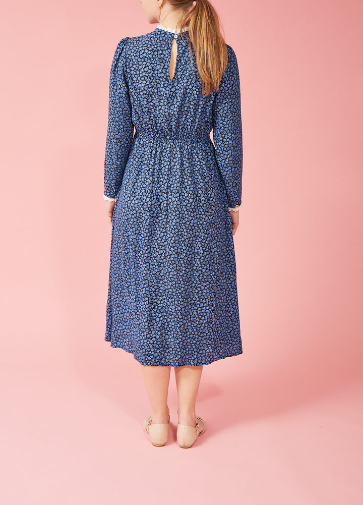 Timothy midi dress - floral/navy