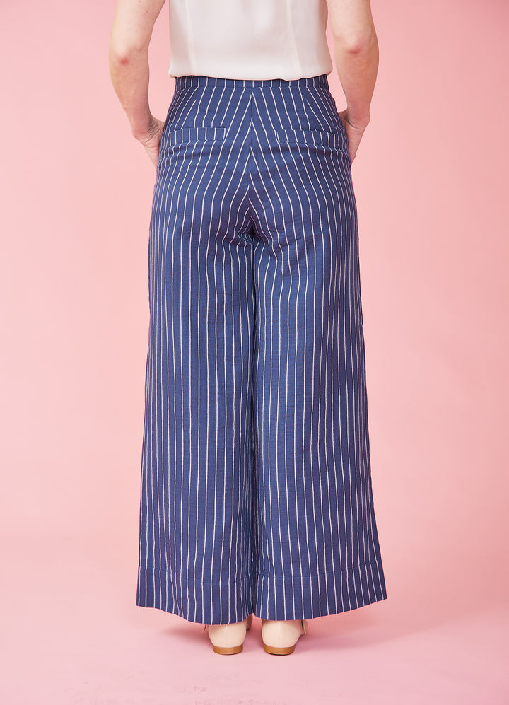 Promenade Trousers - blå/hvid