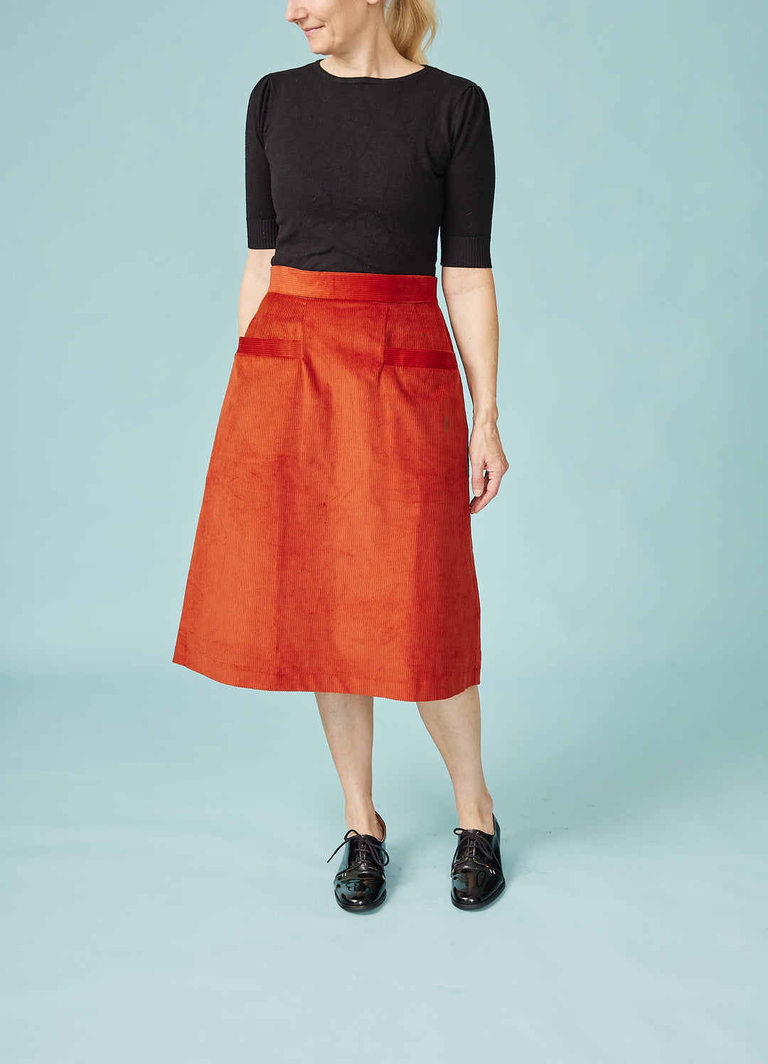 Cora Nederdel - Rustrød fløjl