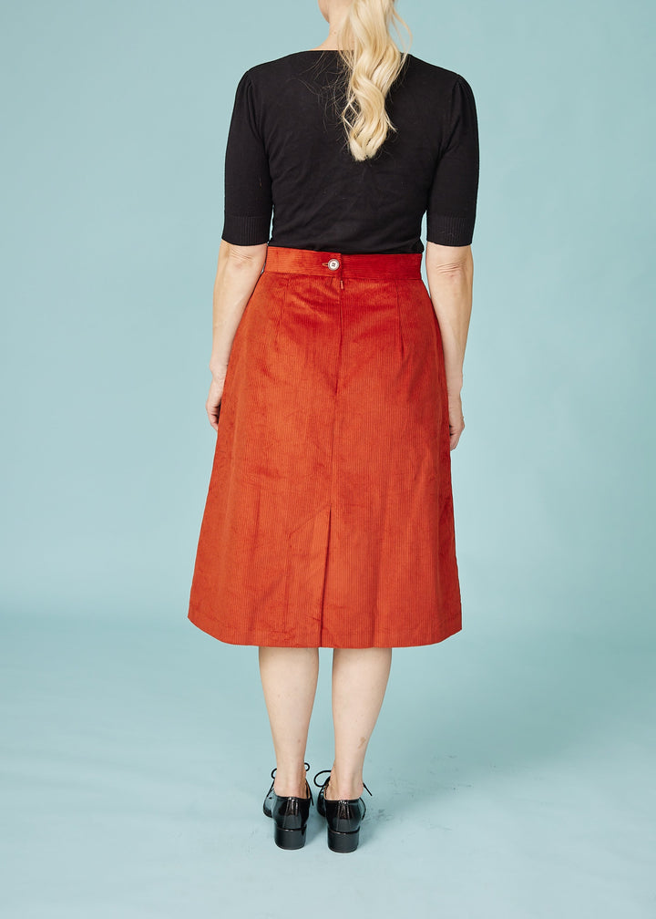 Cora Nederdel - Rustrød fløjl