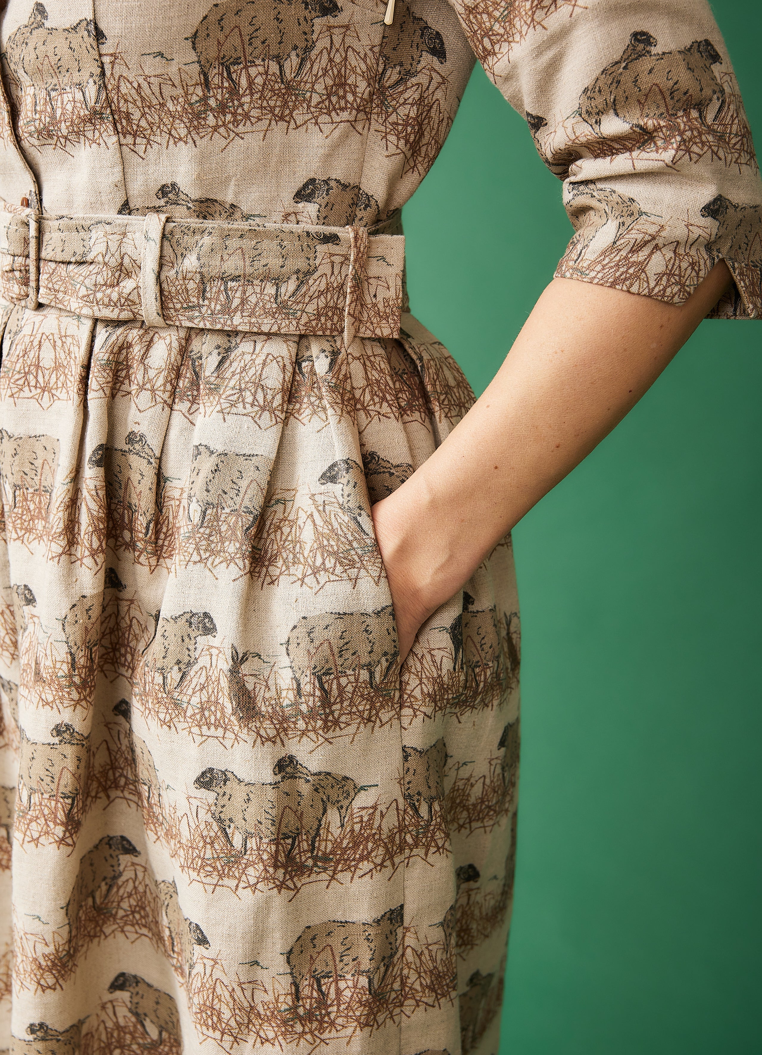 50s shirt dress with sheep | Palava | Buy online – Dress the bird