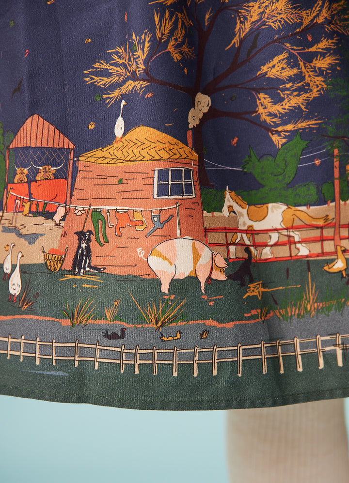 Cynthia skjortekjole - Farmyard Indigo Dress