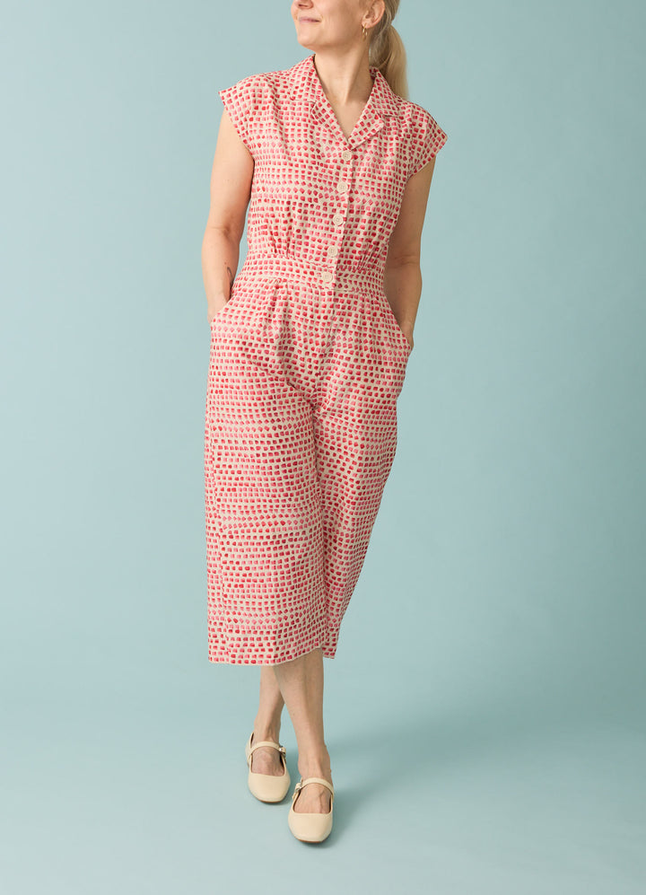 Francesca Jumpsuit - Pink thumb print