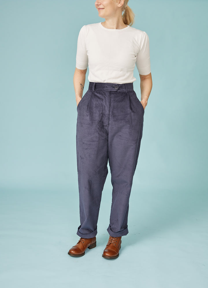 Thelma Bukser - Mørkeblå Fløjl