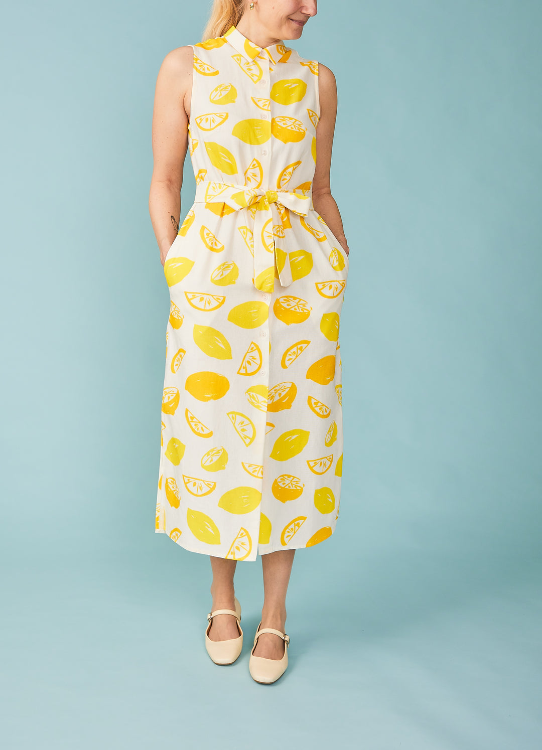 Skjortekjole med citroner