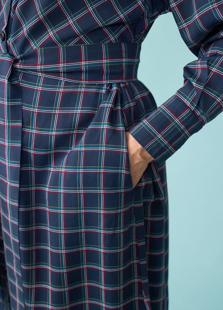 Ross Skjortekjole - navy/multi