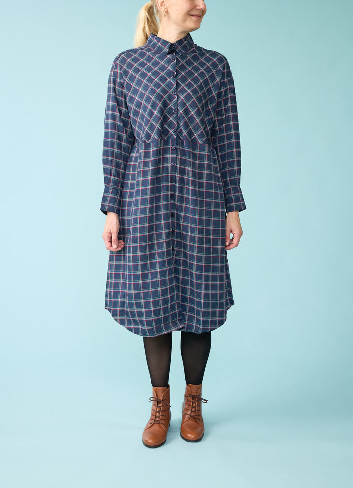 Ross Skjortekjole - navy/multi