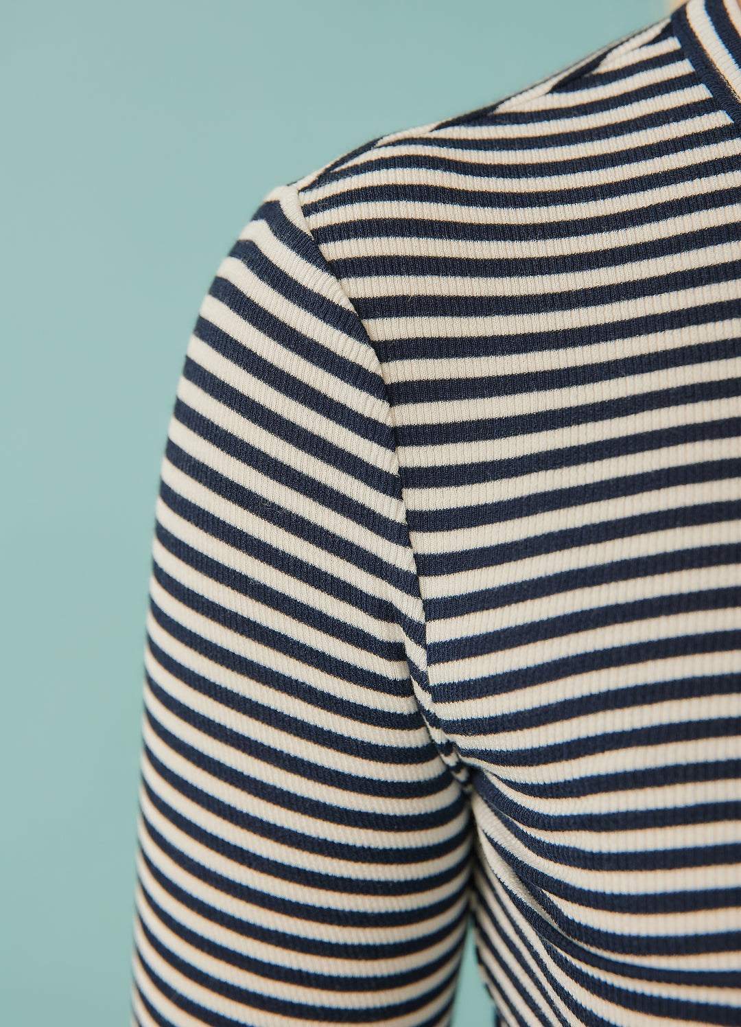 Fenja langærmet t-shirt - blå/hvid