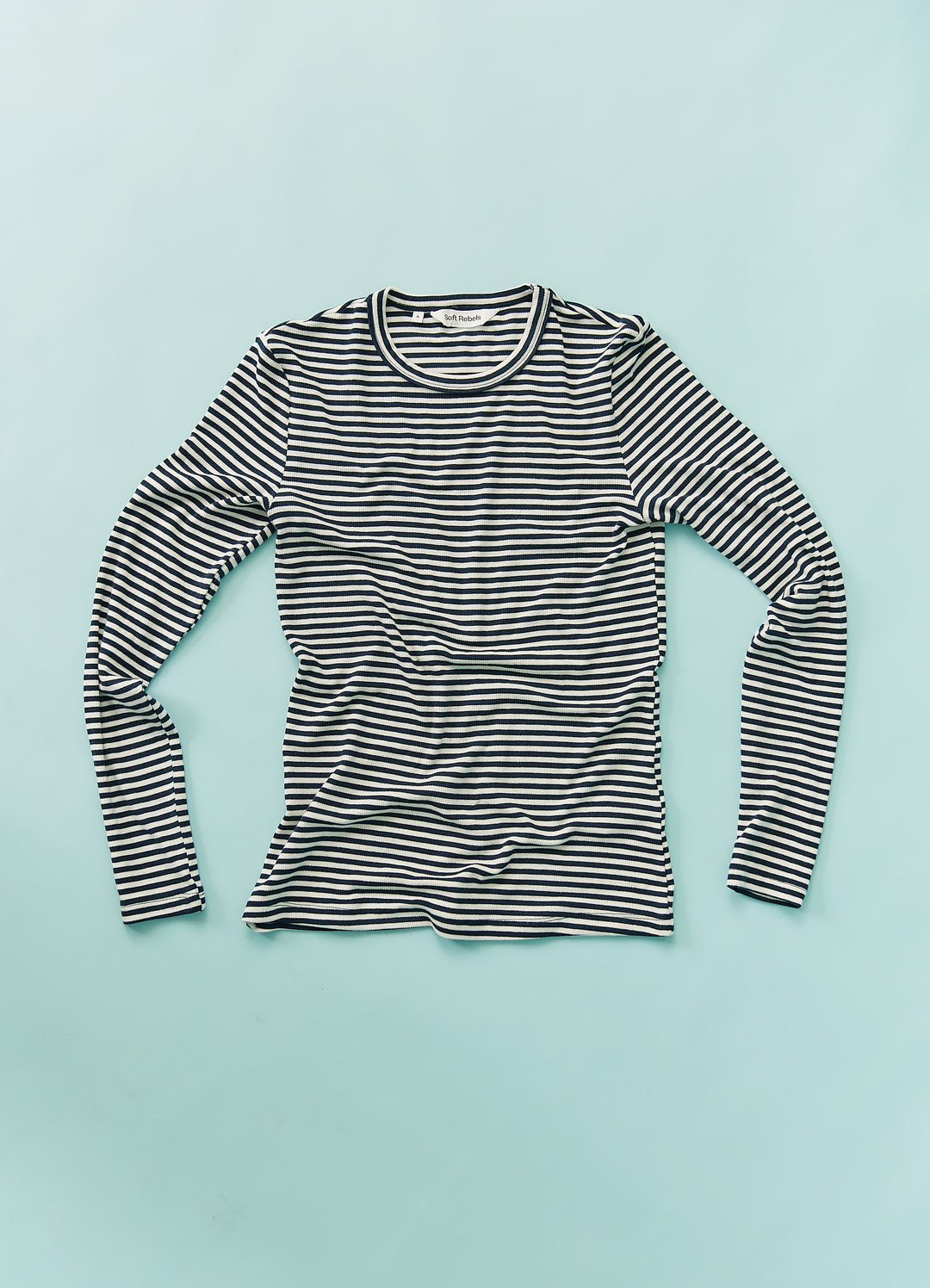 Fenja langærmet t-shirt - blå/hvid