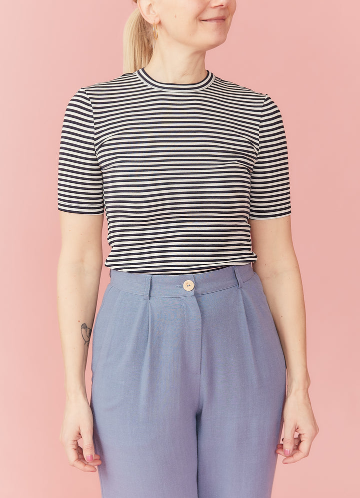 Fenja short-sleeved t-shirt - white/blue