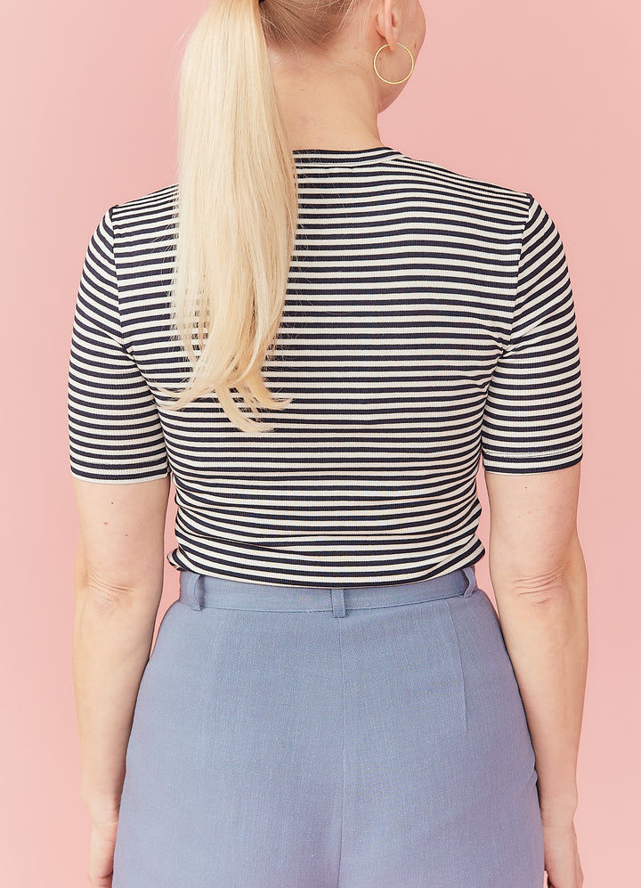 Fenja short-sleeved t-shirt - white/blue