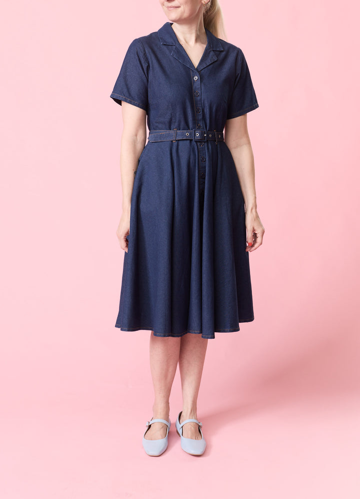Dark Blue Denim Shirt Dress