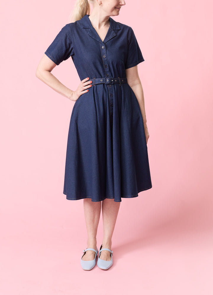 Dark Blue Denim Shirt Dress