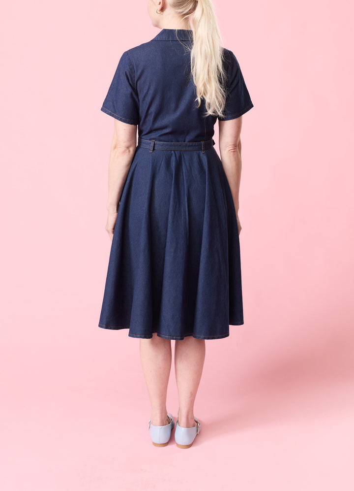 Dark Blue Denim Shirt Dress