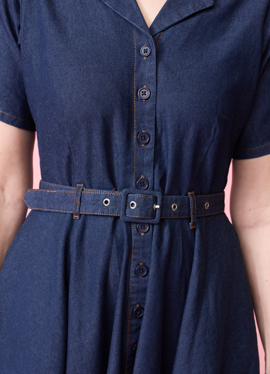 Dark Blue Denim Shirt Dress