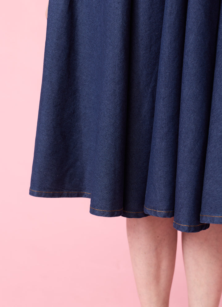 Dark Blue Denim Shirt Dress