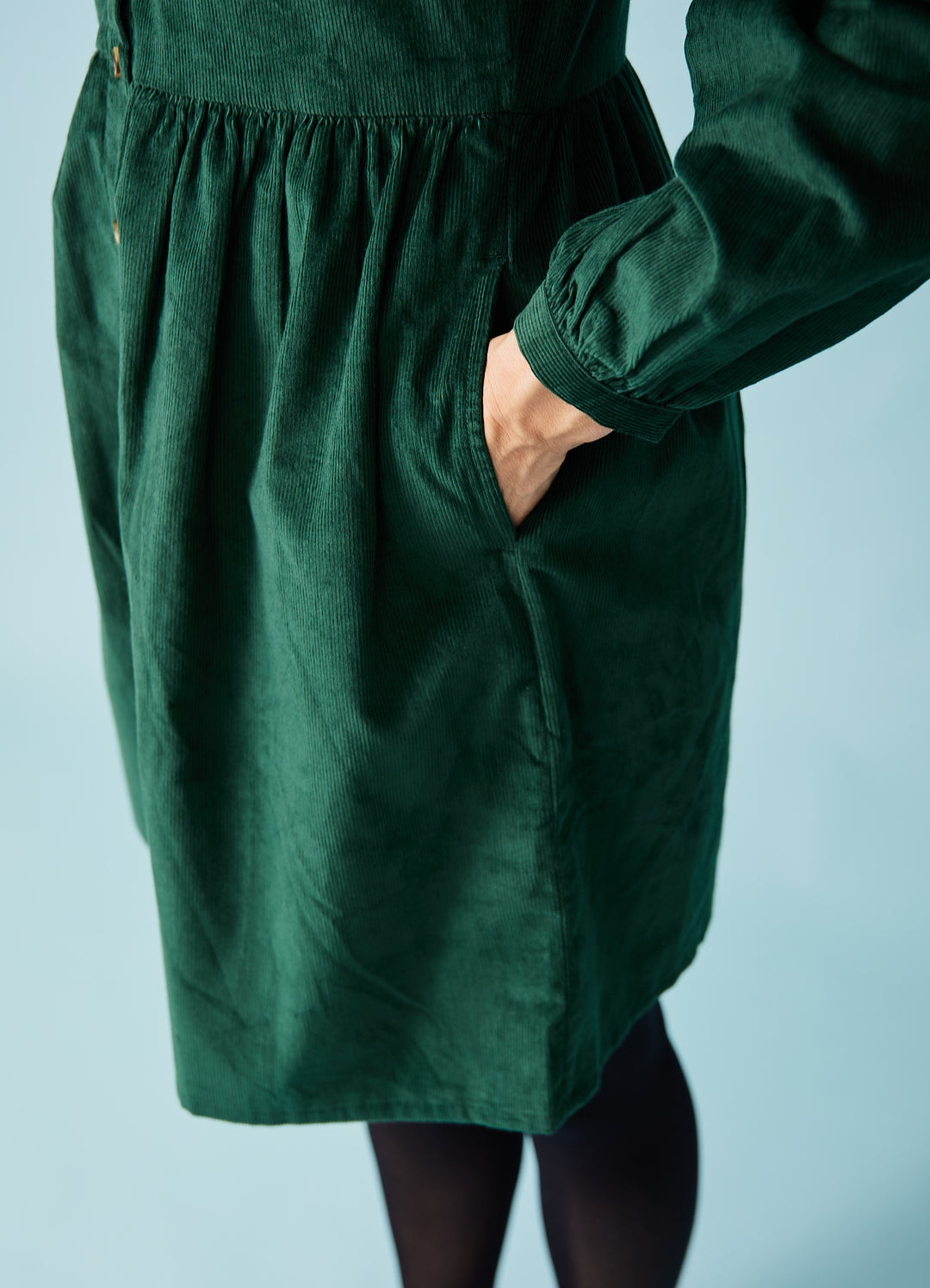 Brandy Mini Dress - grøn fløjl