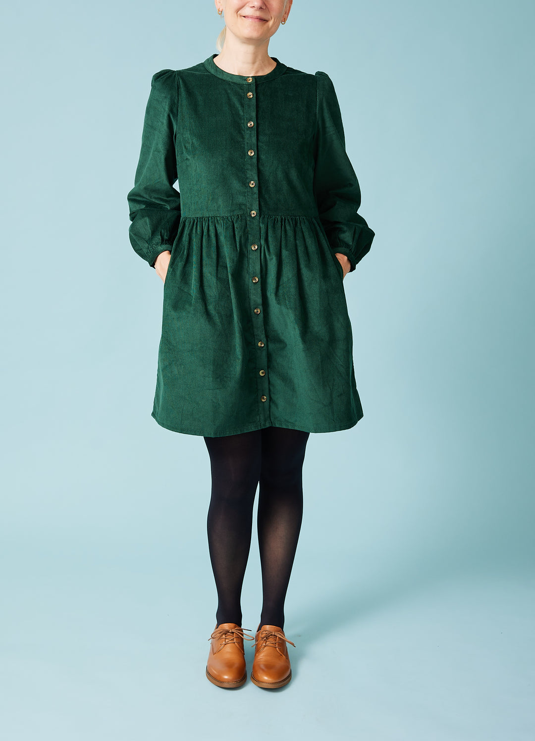 Brandy Mini Dress - grøn fløjl