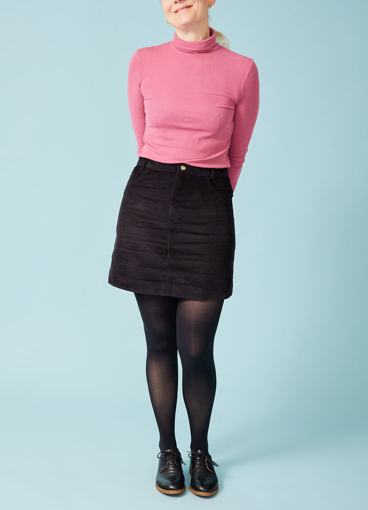 Alice Mini Skirt - sort fløjl