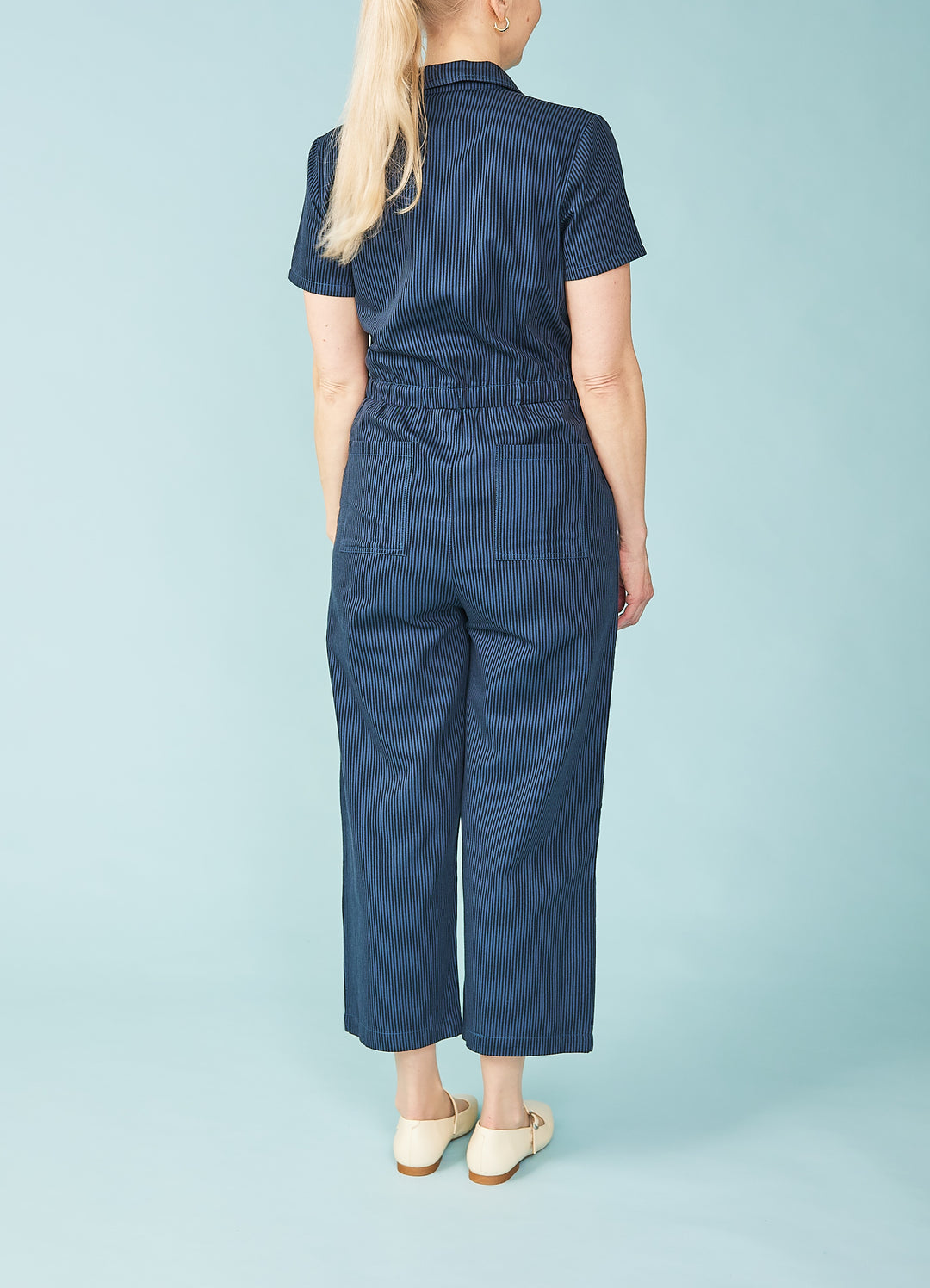 Cora Cropped Jumpsuit - blå/sort