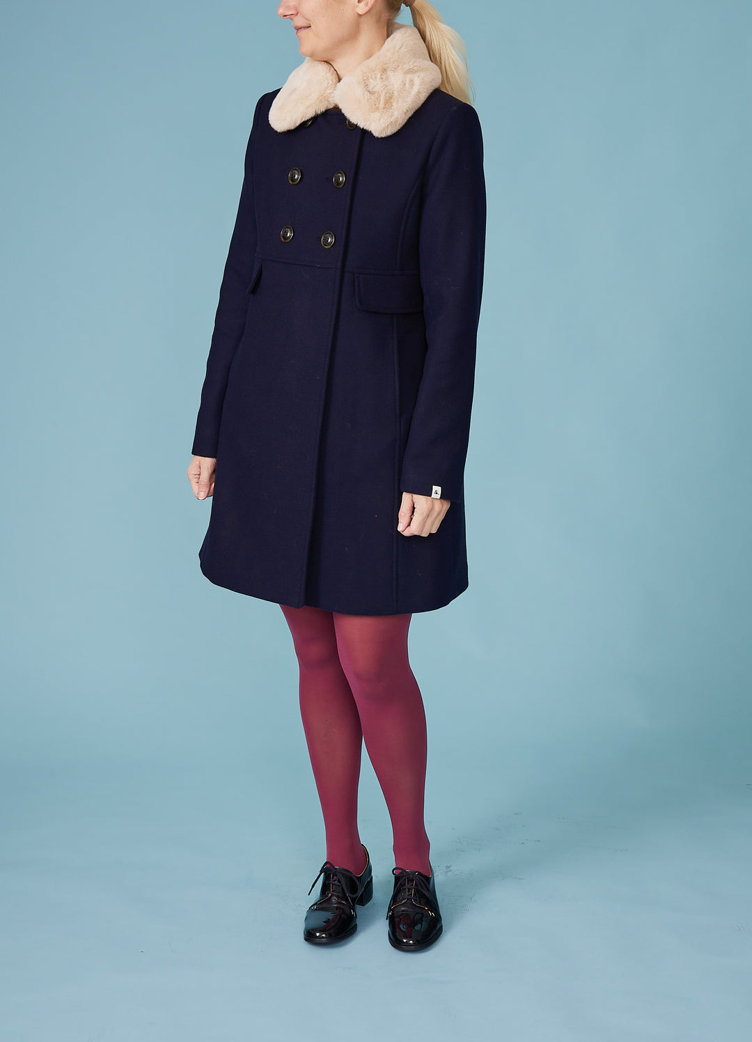 Chabottes Uldfrakke - mørkeblå