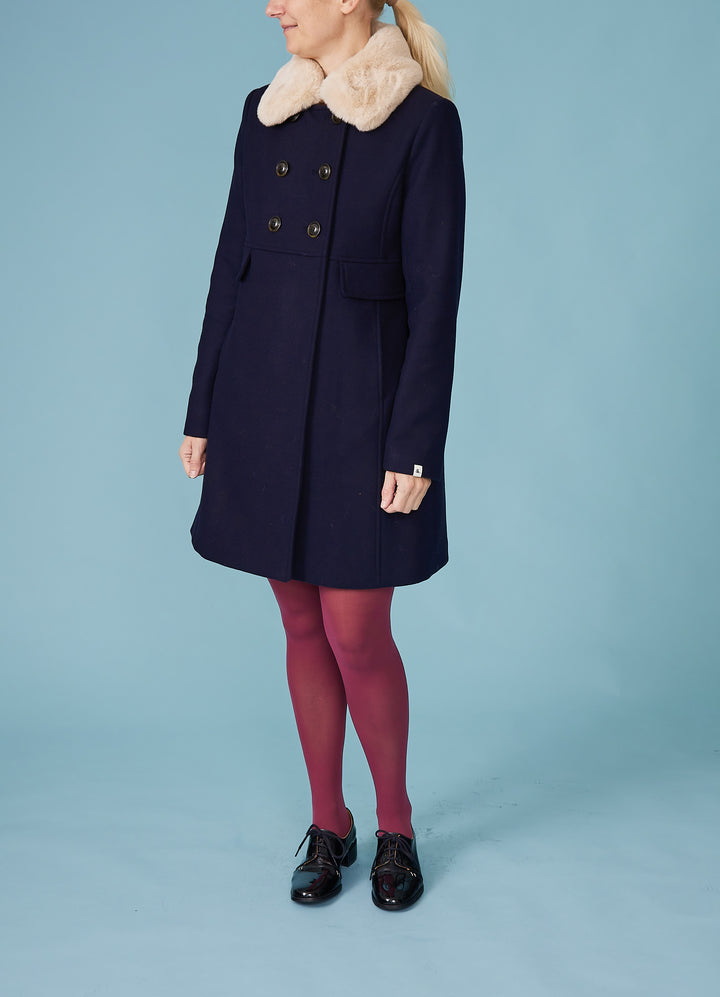 Chabottes Uldfrakke - mørkeblå