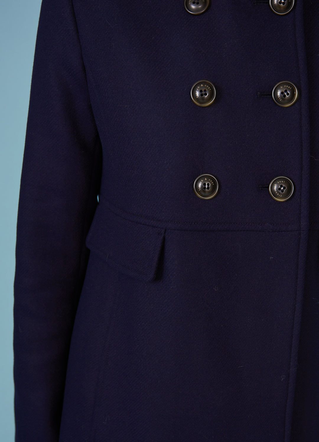 Chabottes Uldfrakke - mørkeblå