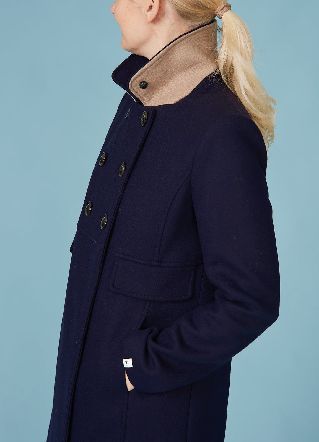 Chabottes Uldfrakke - mørkeblå