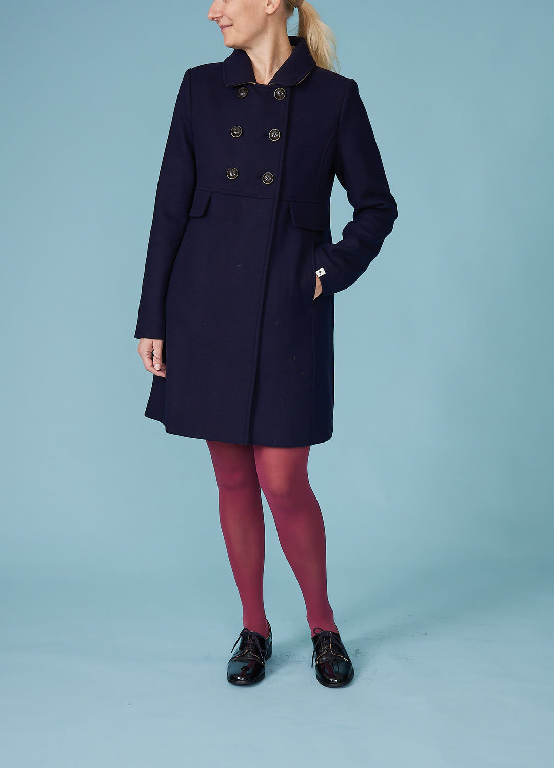 Chabottes Uldfrakke - mørkeblå