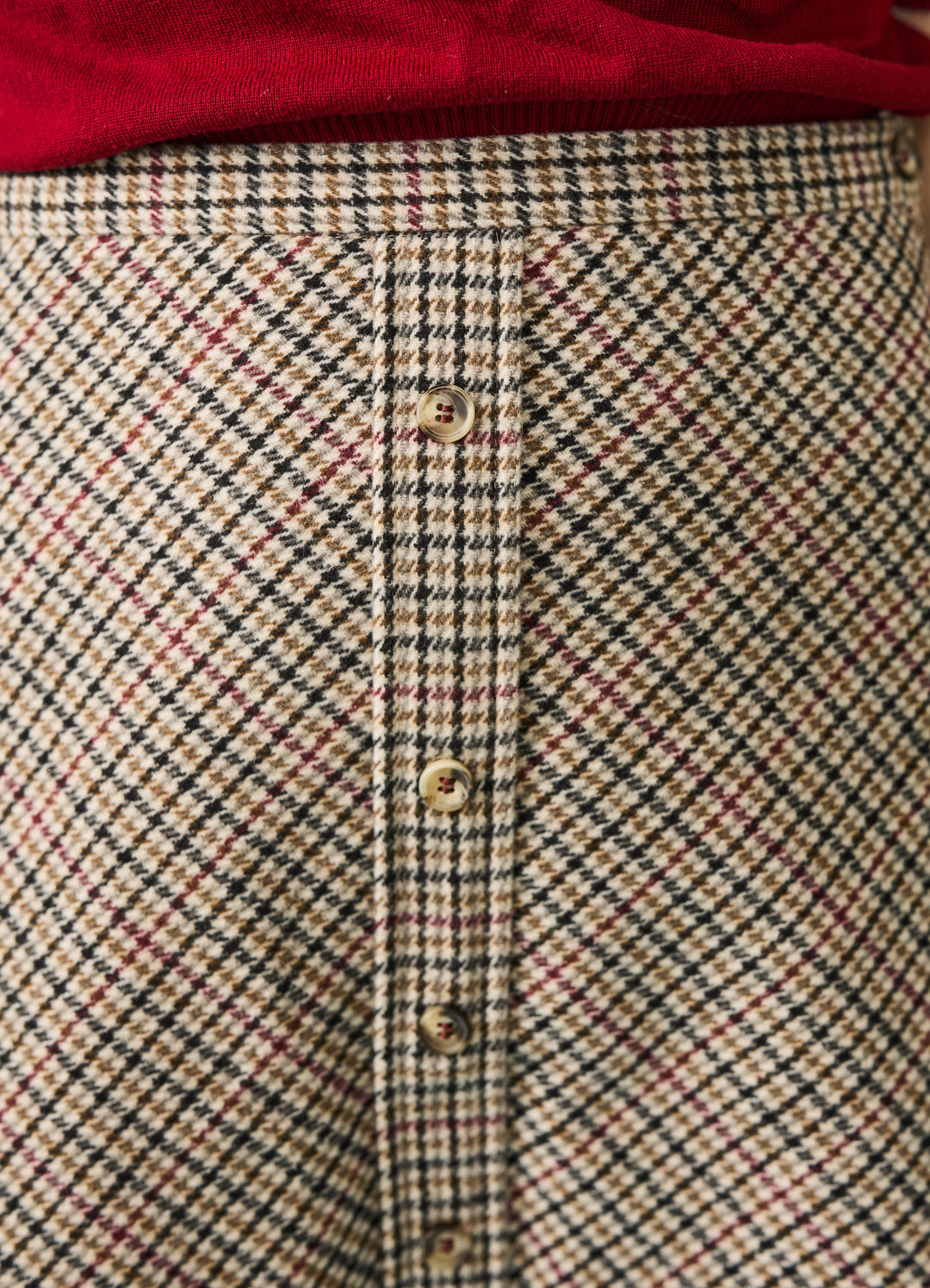 A-line nederdel - tartan tweed