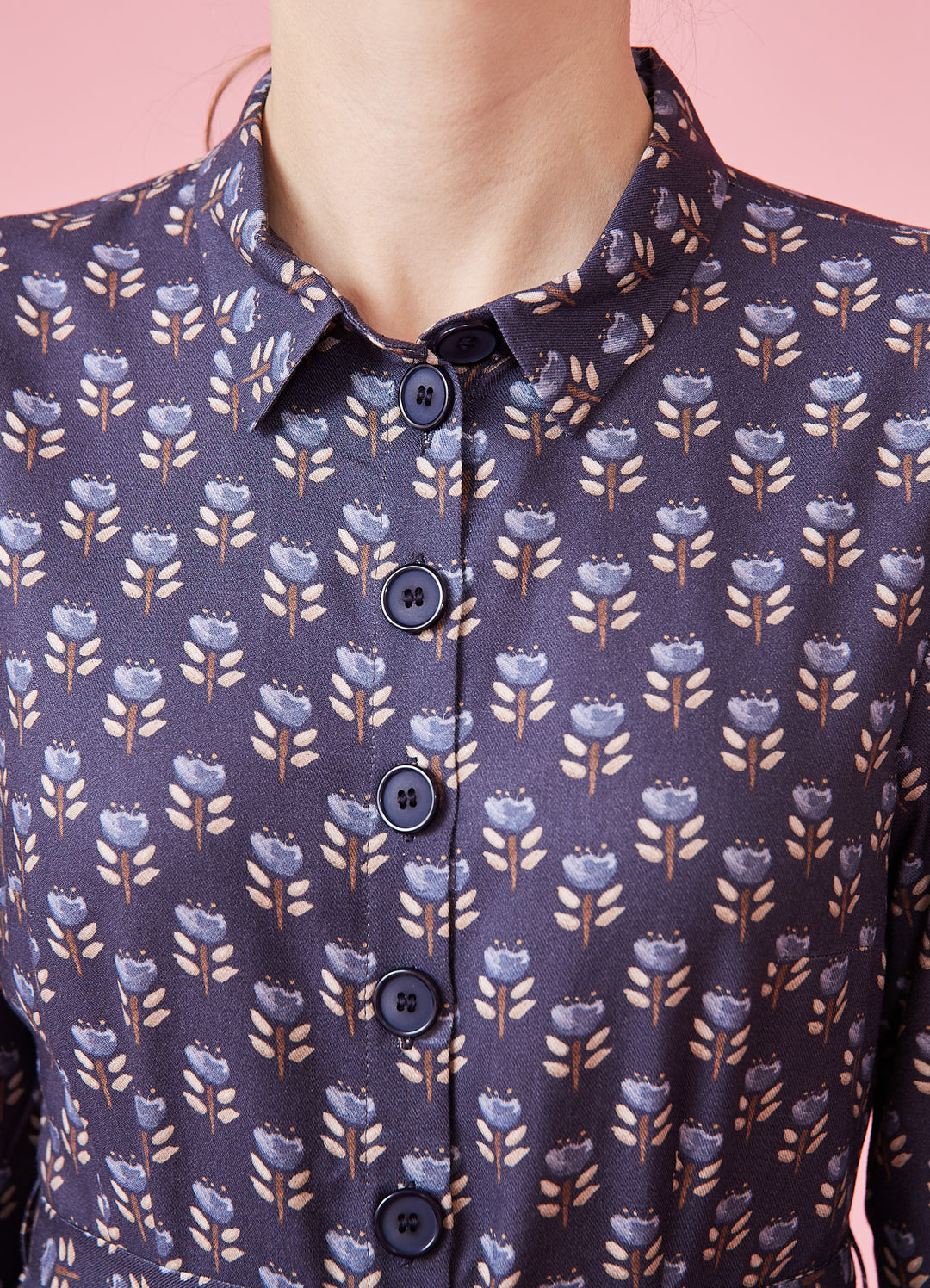 Jane Skjortekjole - Blue Tulip