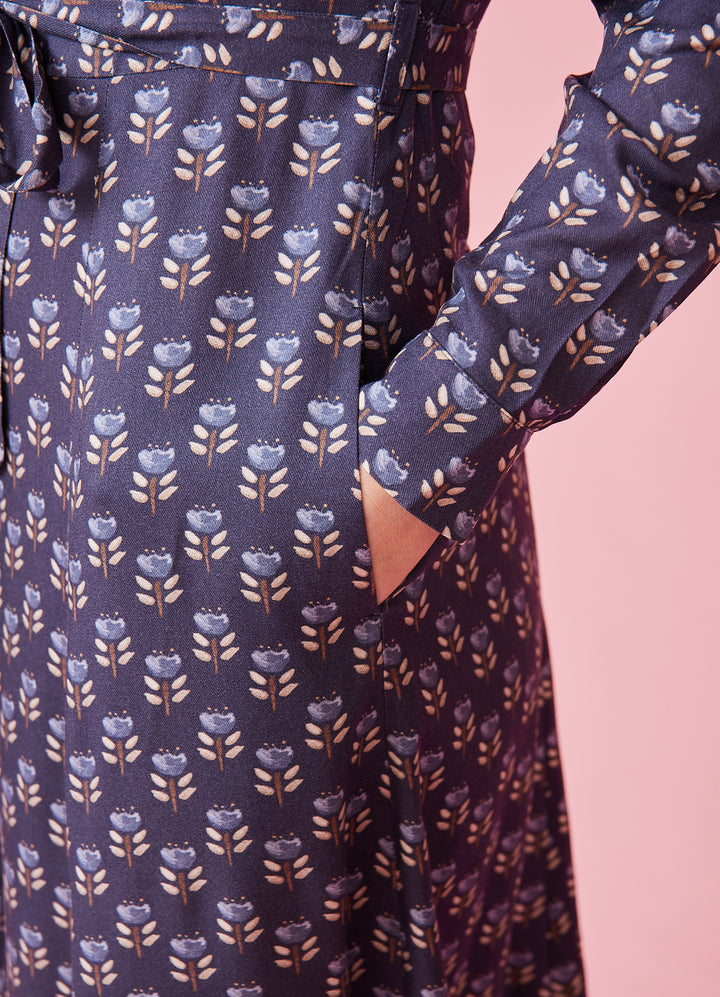 Jane Skjortekjole - Blue Tulip