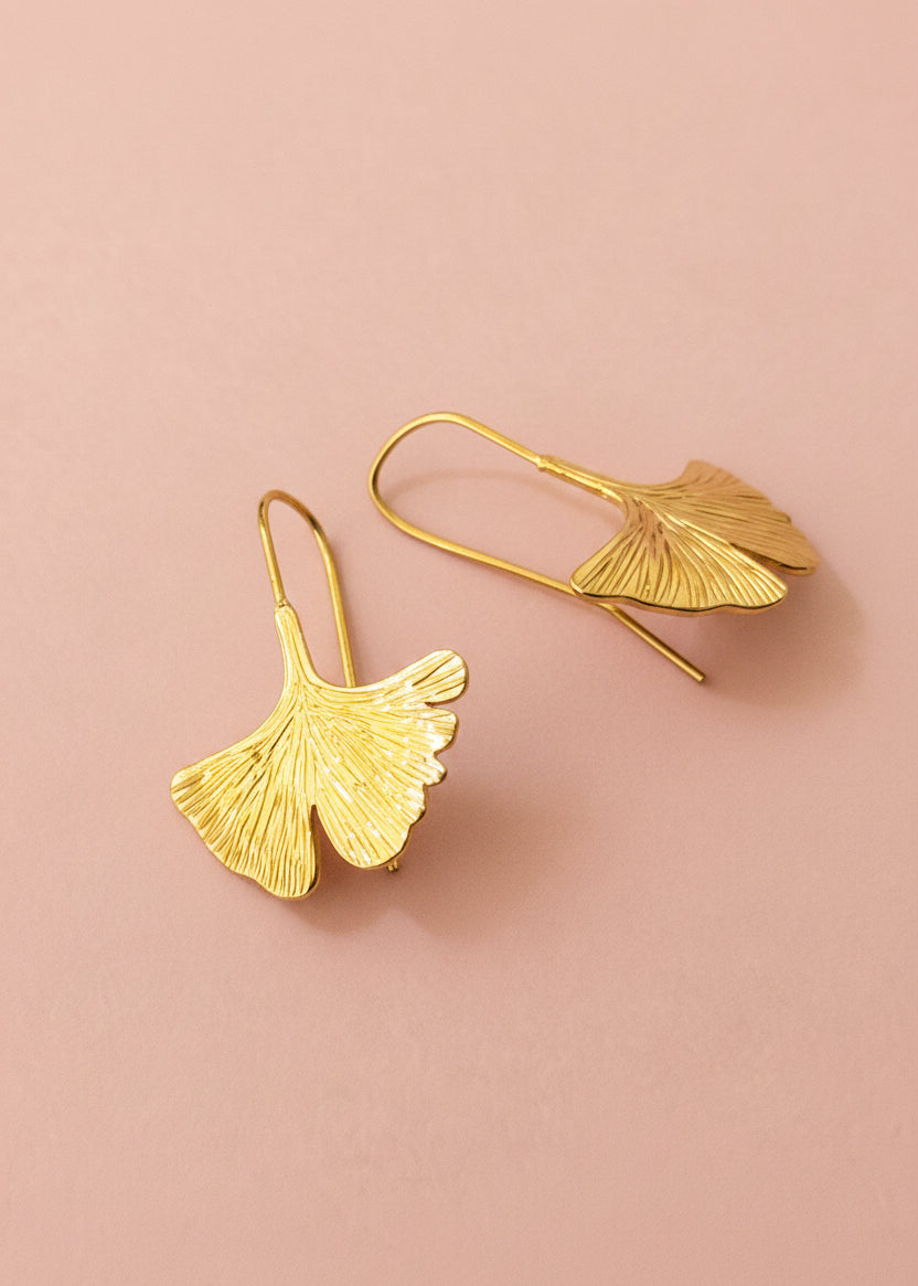 Øreringe med gingko biloba blade