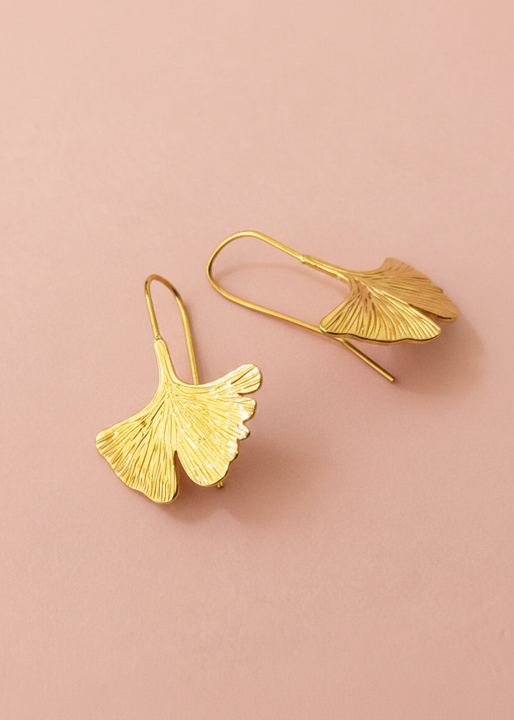 Øreringe med gingko biloba blade
